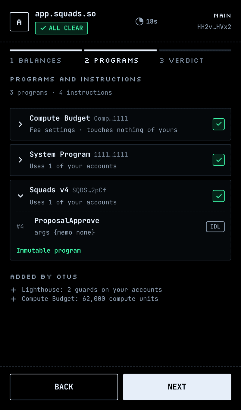 Squads v4 opened: ProposalApprove, read from its IDL, and what Otus adds